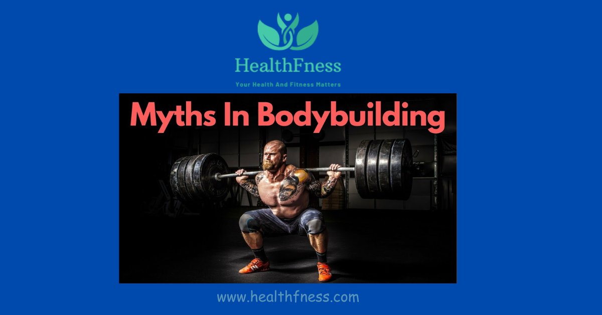 8 Bodybuilding Myths Analyzed and Explained 2024 A muscular man demonstrating his strength, willpower, and commitment to fitness while lifting large weights during a strenuous bodybuilding workout.