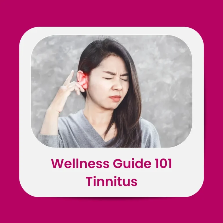 "A young woman with her hand placed on her ear, depicting discomfort or distress associated with tinnitus, a condition characterized by persistent ringing or buzzing in the ears."