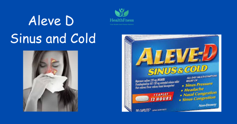 A box of Aleve D Sinus And Cold remedy, prominently showing the brand call and information about its makes use of for sinus and cold comfort. The field is ready against a white historical past.