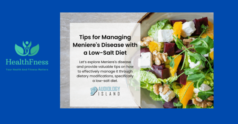 A plate full of healthy foods that are suggested for the treatment of Meniere's disease Diet.