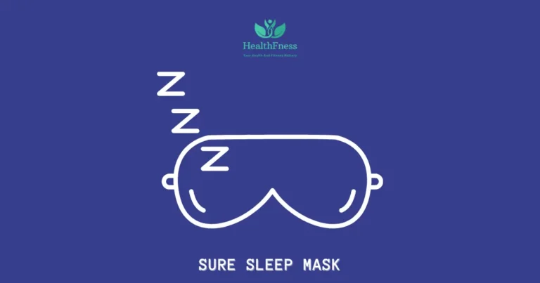 "An image of a Sure Sleep Mask, a comfortable, adjustable mask designed to block out light and promote better sleep. The mask is made of soft, breathable material and features an adjustable strap for a customizable fit."